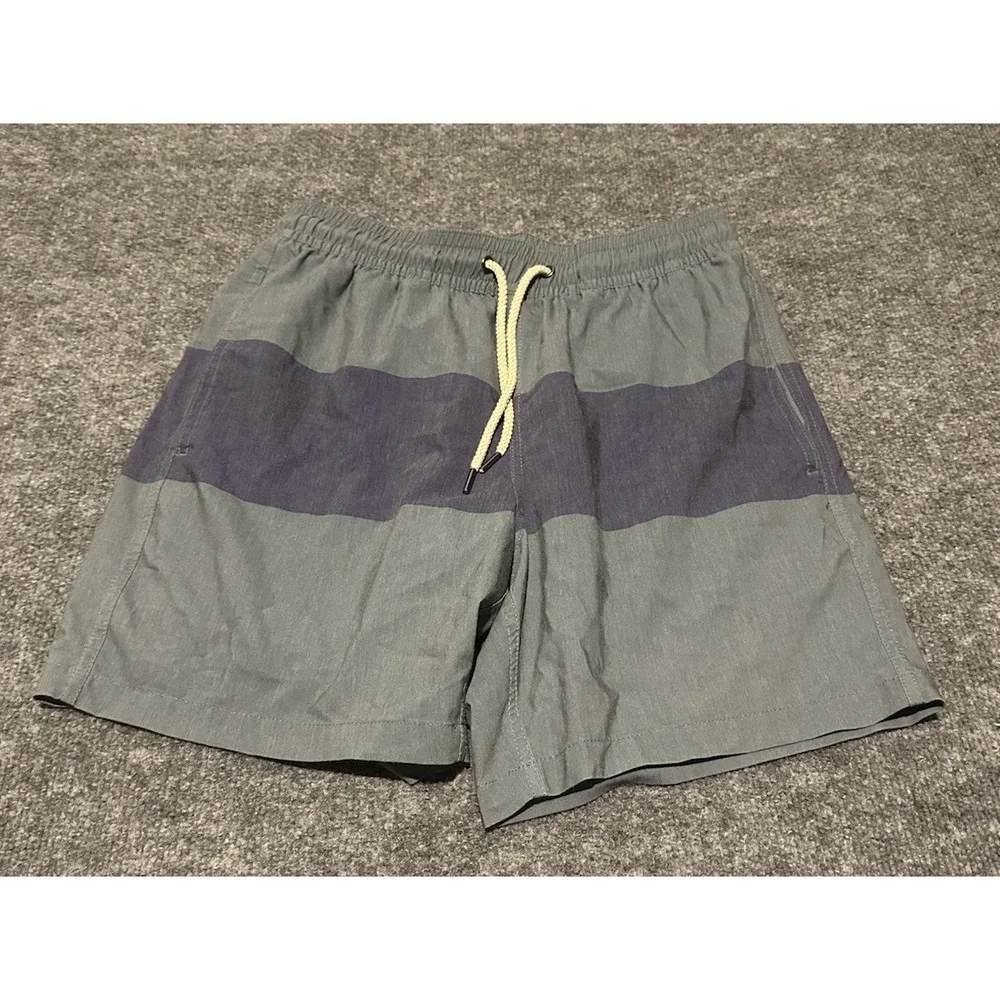 Fair Harbor Mens M Green Blue Lined Hybrid Shorts Athletic Drawstring